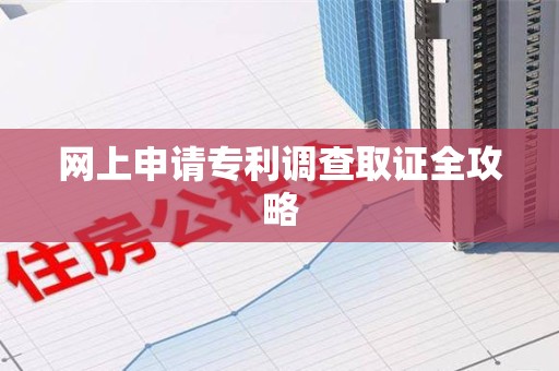 云霄网上申请专利调查取证全攻略