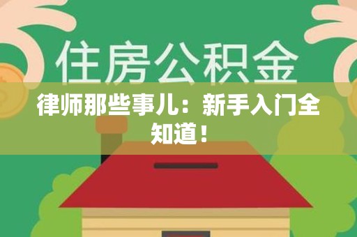 云霄律师那些事儿：新手入门全知道！