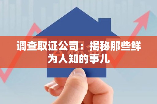 云霄调查取证公司：揭秘那些鲜为人知的事儿
