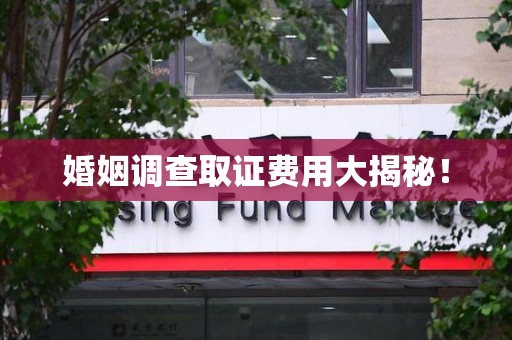云霄婚姻调查取证费用大揭秘！