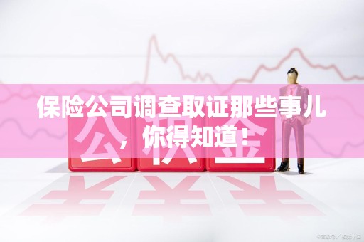云霄保险公司调查取证那些事儿，你得知道！