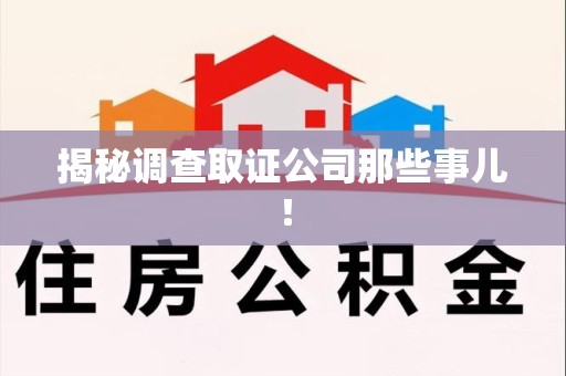 云霄揭秘调查取证公司那些事儿！