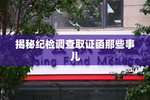 云霄揭秘纪检调查取证函那些事儿