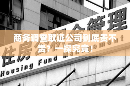 云霄商务调查取证公司到底贵不贵？一探究竟！