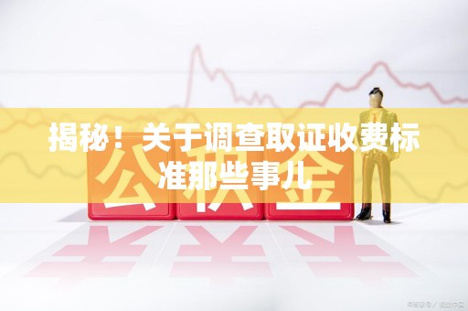 云霄揭秘！关于调查取证收费标准那些事儿