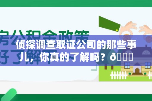 云霄侦探调查取证公司的那些事儿，你真的了解吗？😎