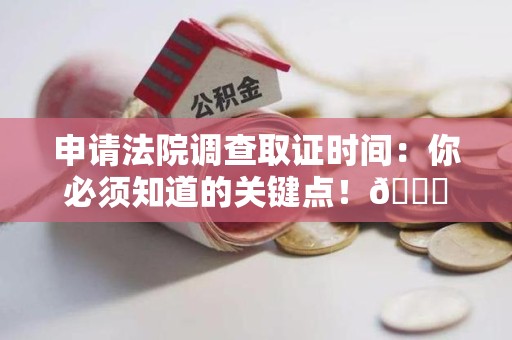 云霄申请法院调查取证时间：你必须知道的关键点！😎
