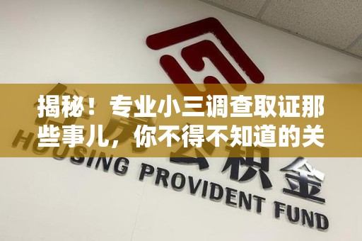 云霄揭秘！专业小三调查取证那些事儿，你不得不知道的关键点