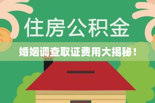 云霄婚姻调查取证费用大揭秘！