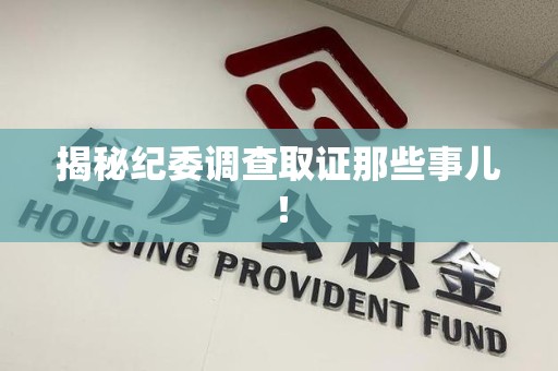 云霄揭秘纪委调查取证那些事儿！