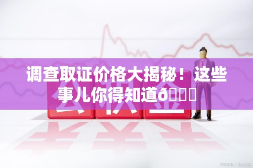 云霄调查取证价格大揭秘！这些事儿你得知道😎
