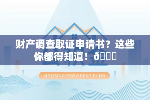 云霄财产调查取证申请书？这些你都得知道！😎