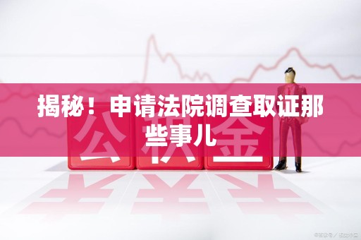 云霄揭秘！申请法院调查取证那些事儿