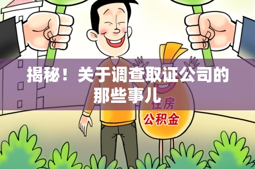 云霄揭秘！关于调查取证公司的那些事儿
